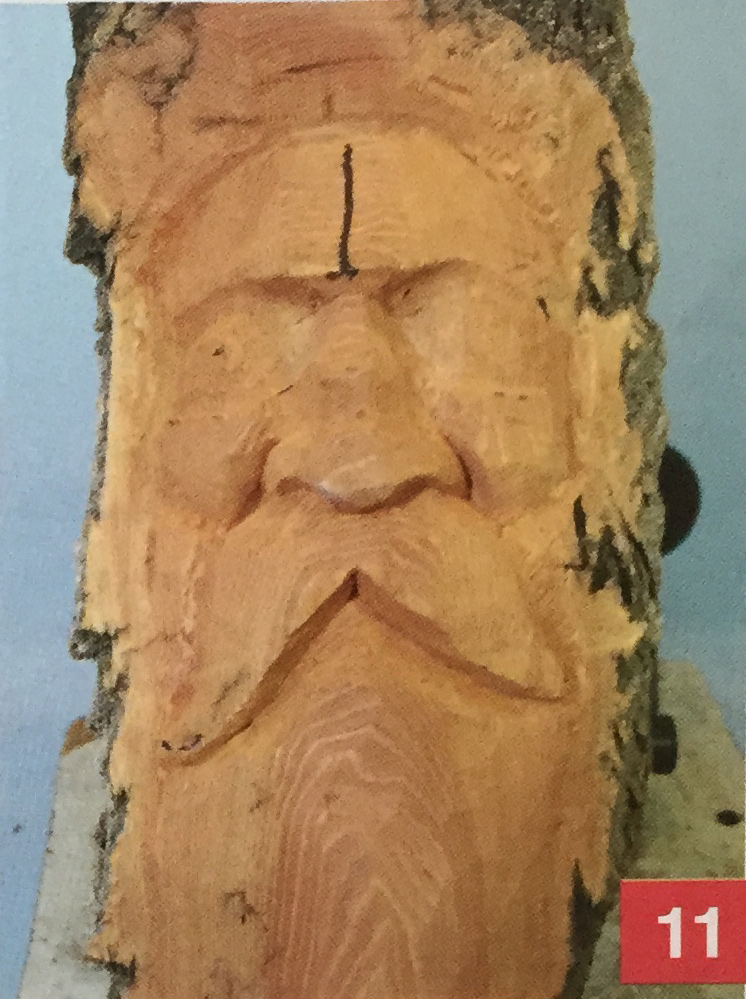 Carving Bark Woodspirit Step 11