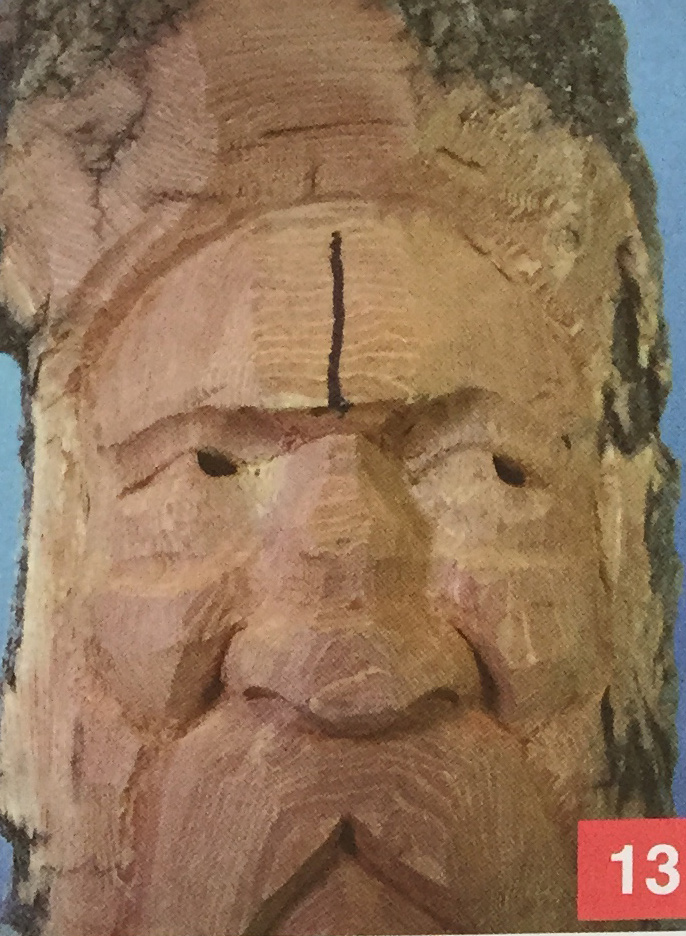 Carving Bark Woodspirit Step 13