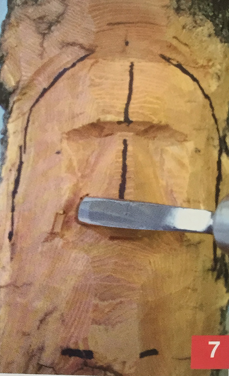 Carving Bark Woodspirit Step 7